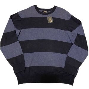 Boca Classics Men’s XL Blue Striped Long Sleeve Crewneck Sweater NWT